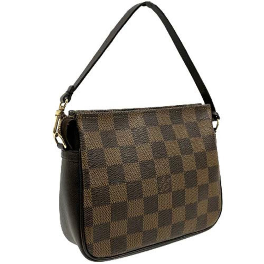 Louis Vuitton Trousse Makeup Clutch Damier Ebene Brown Handbag Brown